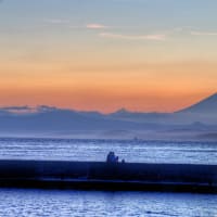 富士の見える夕景 【HDR写真】