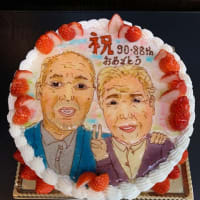 長寿祝いの似顔絵ケーキをお作り致しました。