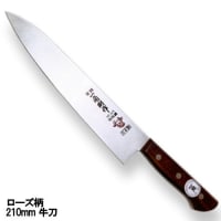 ロ－ズ柄　一角別作 牛刀　7寸/210mm　【WEB店舗限定　ご奉仕品】