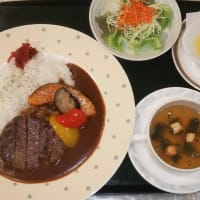 ステーキとグリル野菜カレー ・レストラン樹林本日のランチ