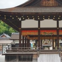 京都「下鴨神社」で、「葵祭」の神事のひとつ「御蔭祭」の一行をお見送り