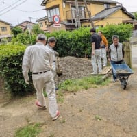 村上市鮭公園整備作業