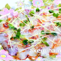 ［白身魚のカルパッチョ ほっぷ124 ソムリエ アケミーナの楽しい食卓］