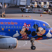 ミッキーマウス 特別塗装機 上海デズニーランドコラボ機 中国東方航空 エアバス A320-200. 関空初飛来?