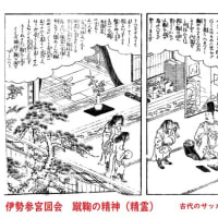 サッカー（蹴鞠けまり）の精霊　千年前の　　「伊勢参宮図会」