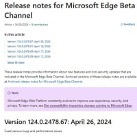 Microsoft Edge Stable チャンネルに バージョン 124.0.2478.67 が降りてきました。