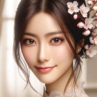 "Elegance in Bloom: A Serene Portrait of Grace with Cherry Blossoms"