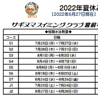 【6月27日現在】2022年夏休み短期水泳教室申込状況