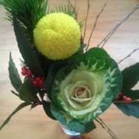 花を買って新年の準備