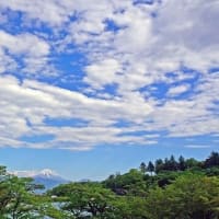 山上湖で富士山望遠