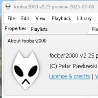 foobar2000 v2.25 preview 2025-07-06 がリリースされました。