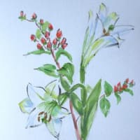 女子会のお花（色紙）