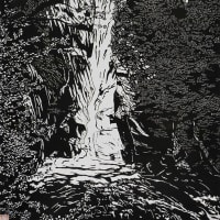 きり絵　井の頭公園・・・・小堺 百子さんの作品　「 　娥の滝 ( 昇仙峡小景より )  」