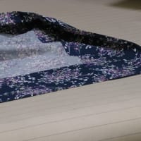 綿麻のシーチング地で単衣の着物を作りました。