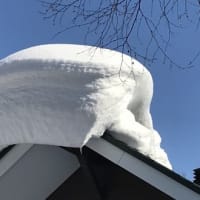 羊蹄山と屋根の雪