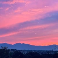 夕焼けと御在所岳。。。垂坂公園☆