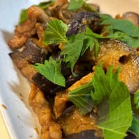 なすと豚肉のカレーみそ炒め