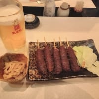 昔の矢場とん アスナル金山店　ロース串かつ（みそ）＋みそおでん5種盛り合わせ＋きゅうりと茗荷の浅漬け＋どて煮＋焼き豚＋西尾抹茶とバニラアイス