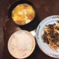 青椒肉絲とトマトの中華スープ