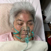祖母は酸素マスクに切り替えました。