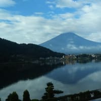 河口湖に映った富士山