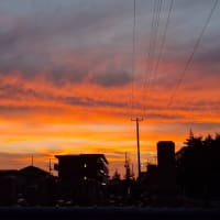 暑い日を予想させた前日の夕焼け空