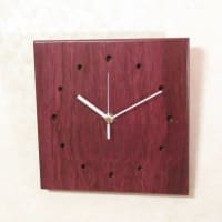 新作作品　木製時計【パープルハート】
