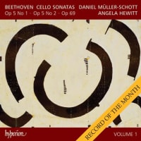 アンジェラ・ヒューイット/ダニエル・ミュラー＝ショットの演奏でベートーヴェン: チェロ・ソナタを聴く。