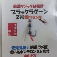 鮎毛バリ新型デザイン「ブラックラグーンシリーズ」釣れてます。