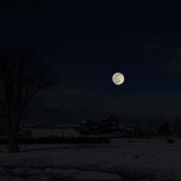 北信五分の三岳　＆１月の満月