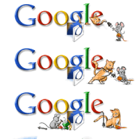ねずみがいるよ！Googleのロゴでストーリー展開？