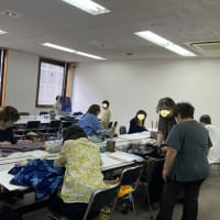 NHK文化センター柏金曜和裁教室～浴衣にリメイク着物に袷など色々～