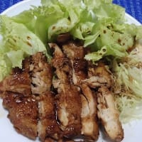 【05/24晩御飯】桜島鶏照り焼き、結構ボリュームがあったんだね：D