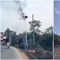 猛暑で街灯も炎上　中国製バッテリーの安全性に再び疑問符【動画あり】