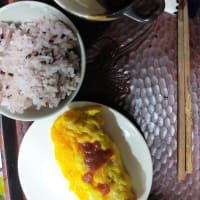 朝食　漬物　ナスのぬか漬け