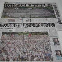 １１万人結集　抗議／検定撤回　９・２９県民大会