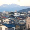 1月3日（土）７時、平塚東海岸からの富士山、湘南平、箱根です