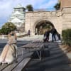 大阪城を小梅と散歩