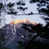 信州　上高地　明神池の朝　焼岳の朝焼け　２０１０年６月７日