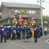 三重県伊賀市島ヶ原の秋祭りでの神輿と獅子舞など