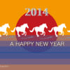 ジルとチッチの可愛い馬のイラスト年賀状
