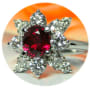 ルビー　VIVID　RED　１．２５ｃｔ　プラチナルビーダイヤモンドリング　超レア―の深鮮赤色ルビー