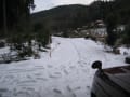 今朝の富士山＆昨日のコテージ付近の雪景色