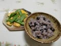 ヘルシーレシピ　「絹さやと木綿豆腐の炒め物」と「黒豆ご飯」