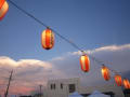 納涼祭（町内）。朝の庭～。素晴らしい自然の風景～空と雲