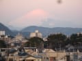 １月２５日（日）７時、平塚東海岸からの富士山、湘南平、箱根