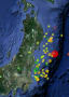 東北・関東大震災前後の震源地図