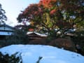 紅葉と雪景色（扇湖山荘）