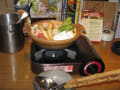 1回目は焼酎大徳利500cc+味噌ちゃんこ鍋に焼き鳥や大根サラダなど。