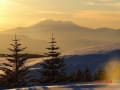 雪原・御岳山の夕映え